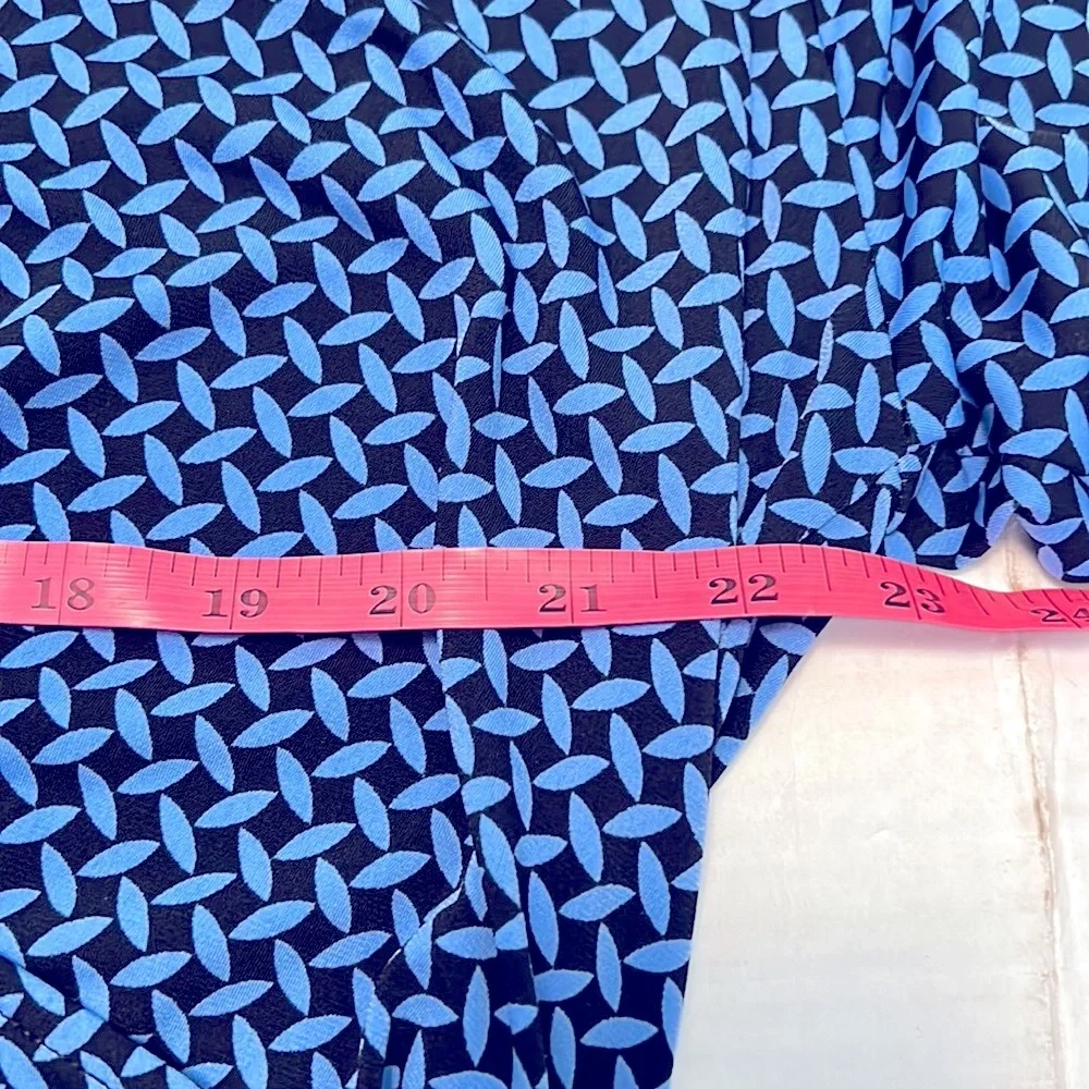 Jones New York Blue Black Wrap Maxi Dress